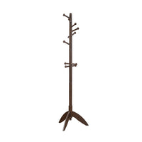 Pon 7 Tier Coat Rack w 11 Hooks and Tripod Base, 70 Inch Dark Brown - BM346700