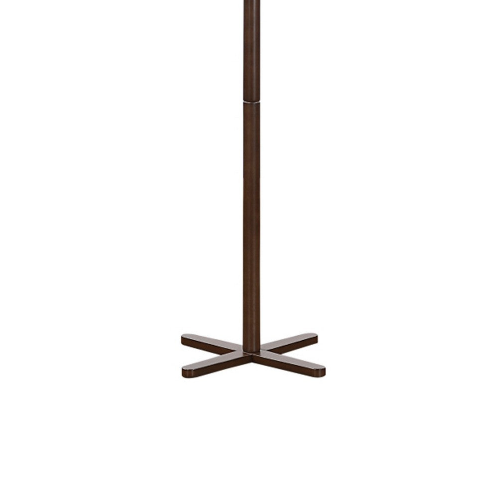 Jema 3 Tier Coat Rack, 9 Hanging Hooks, 70 Inch Dark Brown Solid Wood - BM346702
