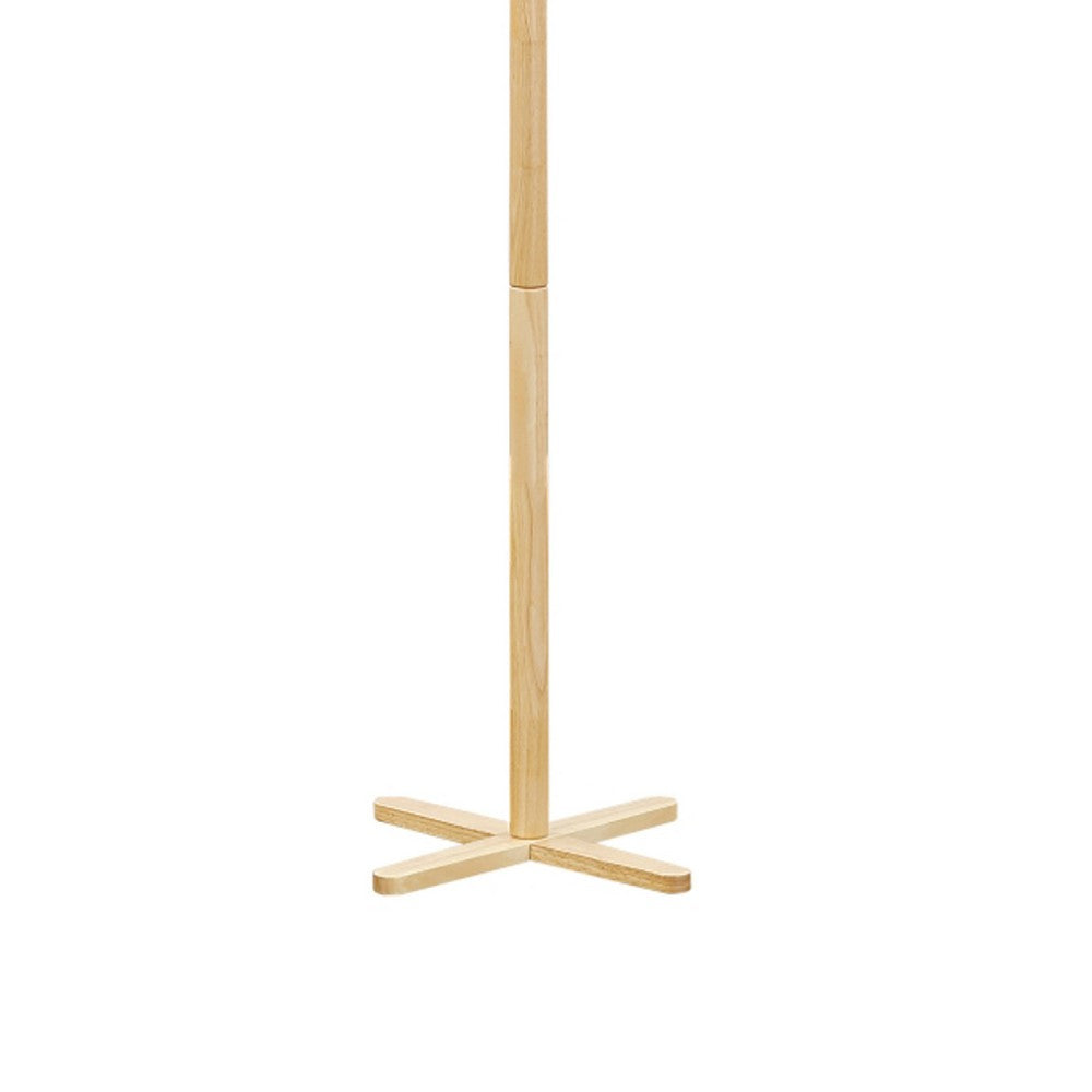 Jema 3 Tier Coat Rack, 9 Hanging Hooks, 70 Inch Natural Brown Solid Wood - BM346703