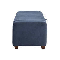 Doa Storage Bench, Channel Tufted, Blue Boucle Upholstery 50 Inch  - BM346709