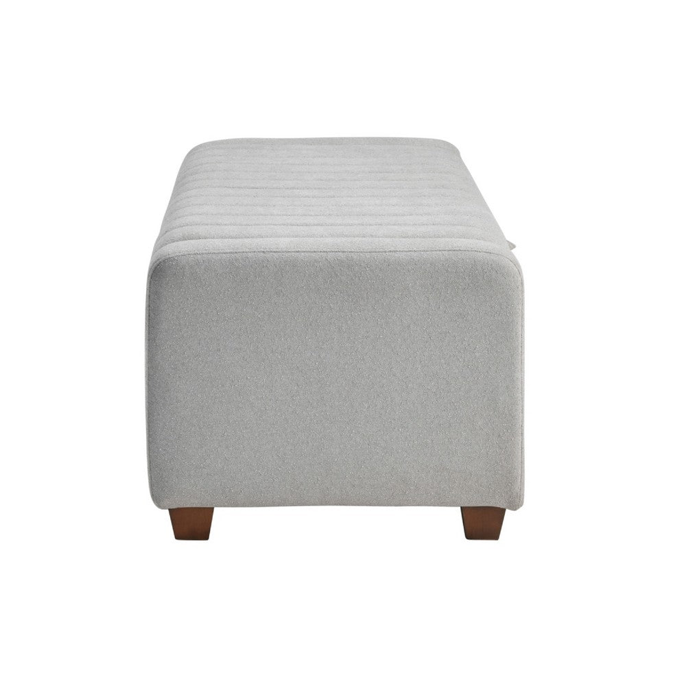 Doa Storage Bench, Channel Tufted, Gray Boucle Upholstery 50 Inch  - BM346710