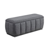 Jia Storage Bench, Wide Channel Tufted Gray Polyester 47 Inch  - BM346711