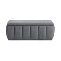 Jia Storage Bench, Wide Channel Tufted Gray Polyester 47 Inch  - BM346711
