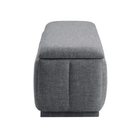 Jia Storage Bench, Wide Channel Tufted Gray Polyester 47 Inch  - BM346711