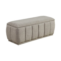 Jia Storage Bench, Wide Channel Tufted Taupe Polyester 47 Inch  - BM346712