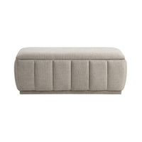 Jia Storage Bench, Wide Channel Tufted Taupe Polyester 47 Inch  - BM346712