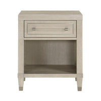 Olto Nightstand with 1 Drawer, USB Ports, Cubby Shelf, Light Oak Brown - BM346713