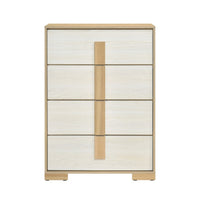 Mep Tall Dresser Chest, 4 Drawers, Dual Tone Natural Brown & White - BM346722