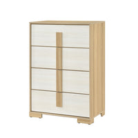 Mep Tall Dresser Chest, 4 Drawers, Dual Tone Natural Brown & White - BM346722