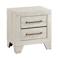 Ava Nightstand, 2 Drawers w Antique Silver Bar Handles, Dusty Gray - BM346723