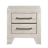 Ava Nightstand, 2 Drawers w Antique Silver Bar Handles, Dusty Gray - BM346723