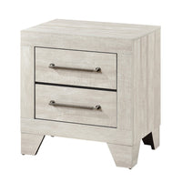 Ava Nightstand, 2 Drawers w Antique Silver Bar Handles, Dusty Gray - BM346723