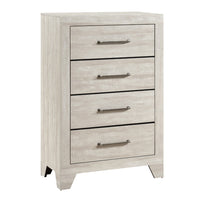 Ava Tall Dresser Chest, 4 Drawers w Antique Silver Bar Handles, Dusty Gray - BM346725