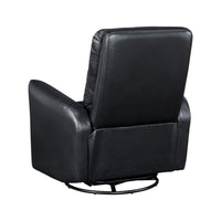 Demy Swivel Glider Manual Reclining Chair, Black Faux Leather Cushions - BM346751