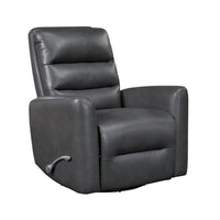 Demy Swivel Glider Manual Reclining Chair, Gray Faux Leather Cushions - BM346752