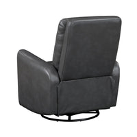 Demy Swivel Glider Manual Reclining Chair, Gray Faux Leather Cushions - BM346752