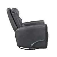 Demy Swivel Glider Manual Reclining Chair, Gray Faux Leather Cushions - BM346752