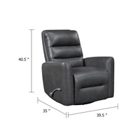 Demy Swivel Glider Manual Reclining Chair, Gray Faux Leather Cushions - BM346752