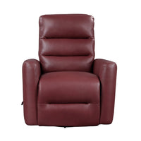 Demy Swivel Glider Manual Reclining Chair, Red Faux Leather Cushions - BM346753