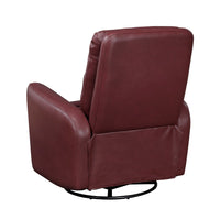 Demy Swivel Glider Manual Reclining Chair, Red Faux Leather Cushions - BM346753