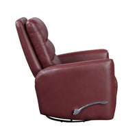 Demy Swivel Glider Manual Reclining Chair, Red Faux Leather Cushions - BM346753