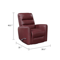 Demy Swivel Glider Manual Reclining Chair, Red Faux Leather Cushions - BM346753