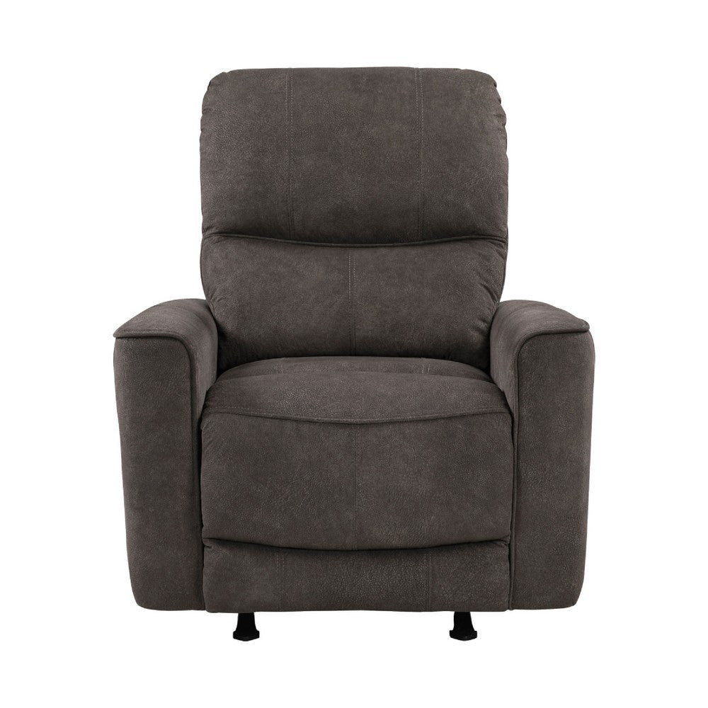 Ray Rocker Manual Reclining Chair, Chocolate Brown Polished Microfiber - BM346754