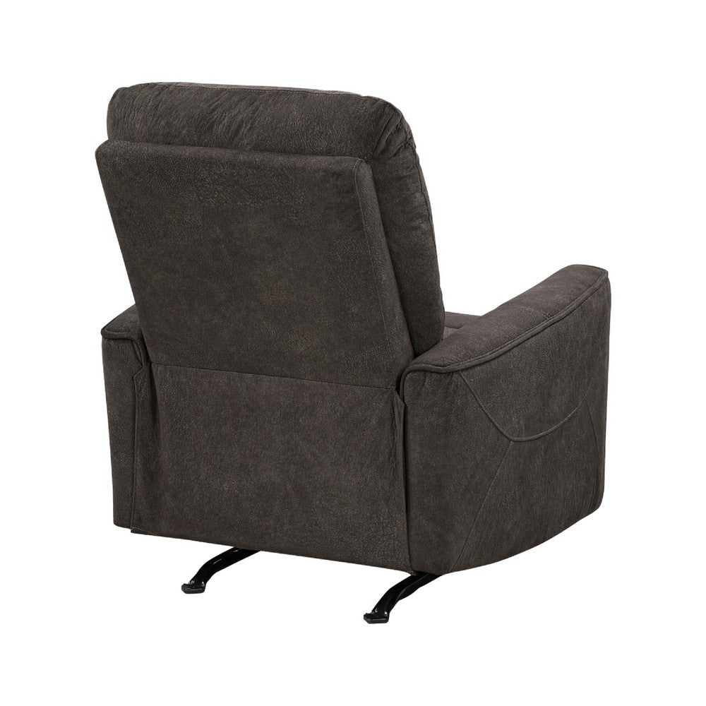 Ray Rocker Manual Reclining Chair, Chocolate Brown Polished Microfiber - BM346754