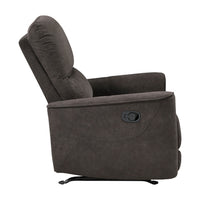 Ray Rocker Manual Reclining Chair, Chocolate Brown Polished Microfiber - BM346754