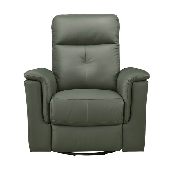 Rem Swivel Glider Manual Reclining Chair, Green Top Grain Leather - BM346756