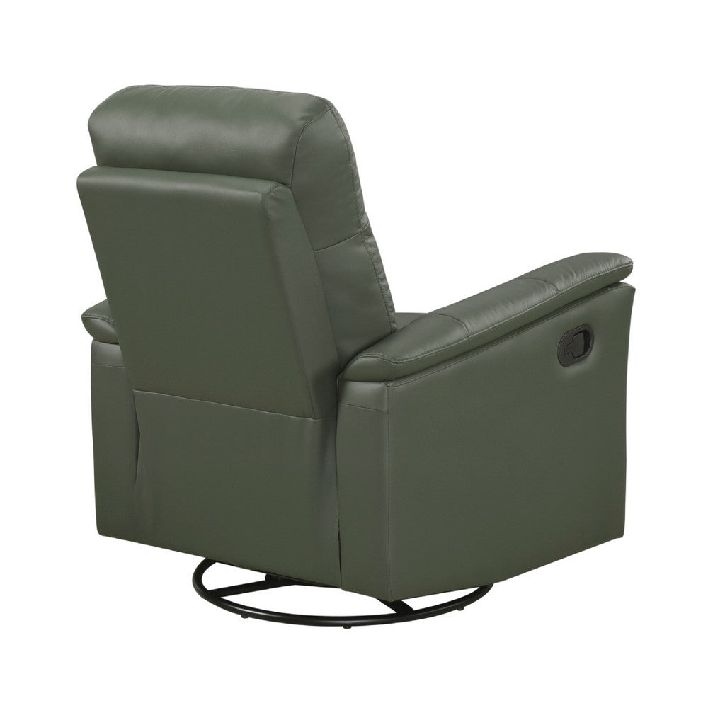 Rem Swivel Glider Manual Reclining Chair, Green Top Grain Leather - BM346756