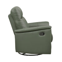 Rem Swivel Glider Manual Reclining Chair, Green Top Grain Leather - BM346756