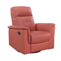 Rem Swivel Glider Manual Reclining Chair, Coral Red Top Grain Leather - BM346757