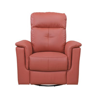 Rem Swivel Glider Manual Reclining Chair, Coral Red Top Grain Leather - BM346757
