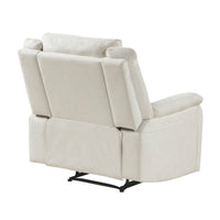 Nez Manual Reclining Chair, Contrast Edges, Beige Polished Microfiber - BM346760