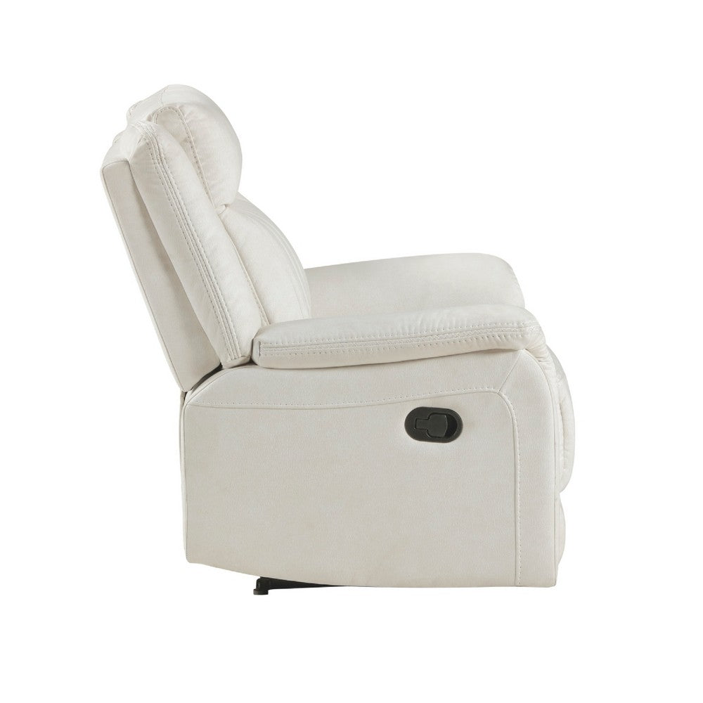 Nez Manual Reclining Chair, Contrast Edges, Beige Polished Microfiber - BM346760
