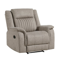Nez Manual Reclining Chair, Contrast Edges, Dove Gray Microfiber - BM346761