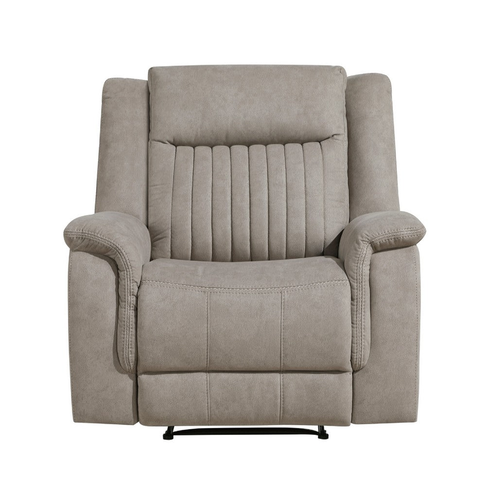 Nez Manual Reclining Chair, Contrast Edges, Dove Gray Microfiber - BM346761