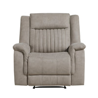 Nez Manual Reclining Chair, Contrast Edges, Dove Gray Microfiber - BM346761