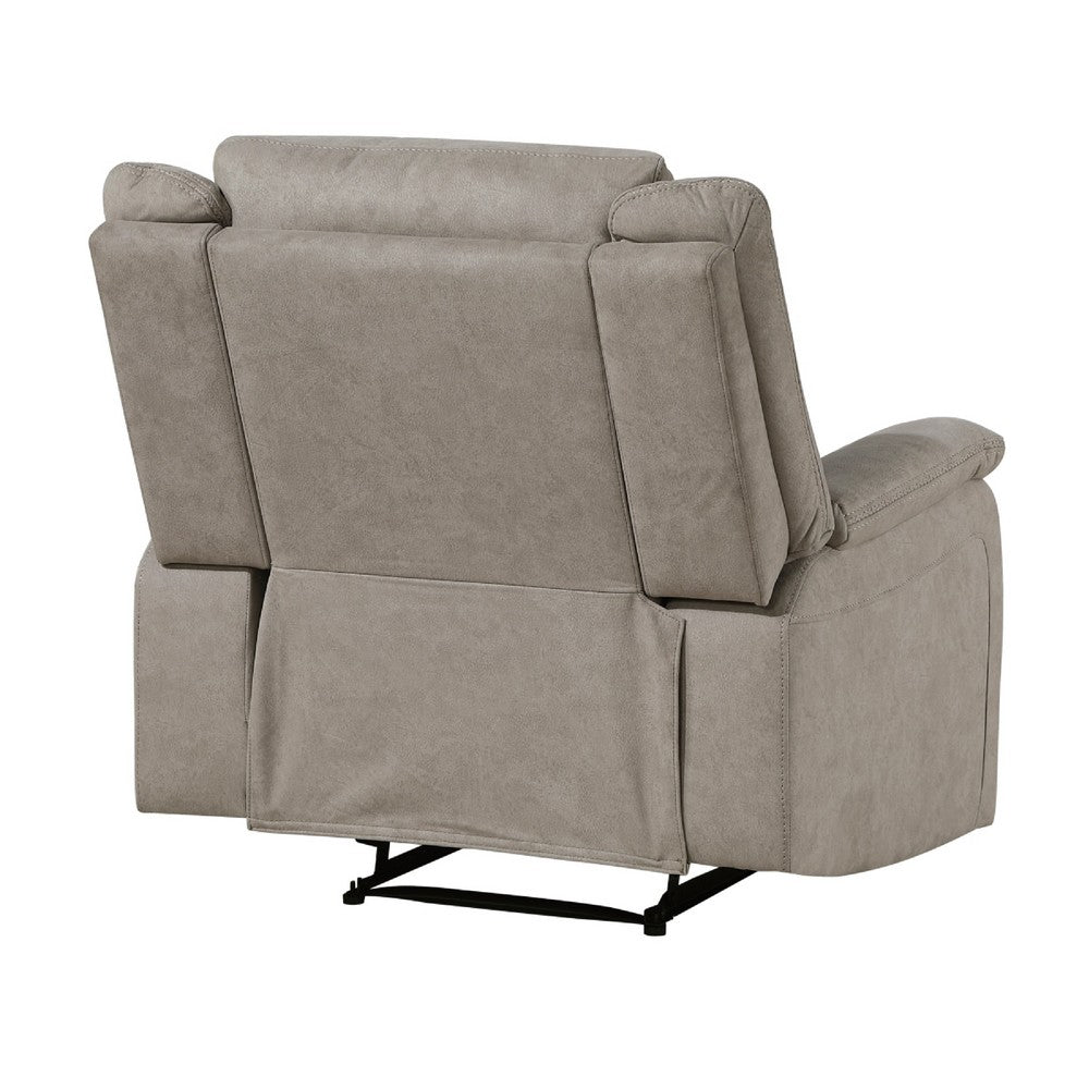Nez Manual Reclining Chair, Contrast Edges, Dove Gray Microfiber - BM346761