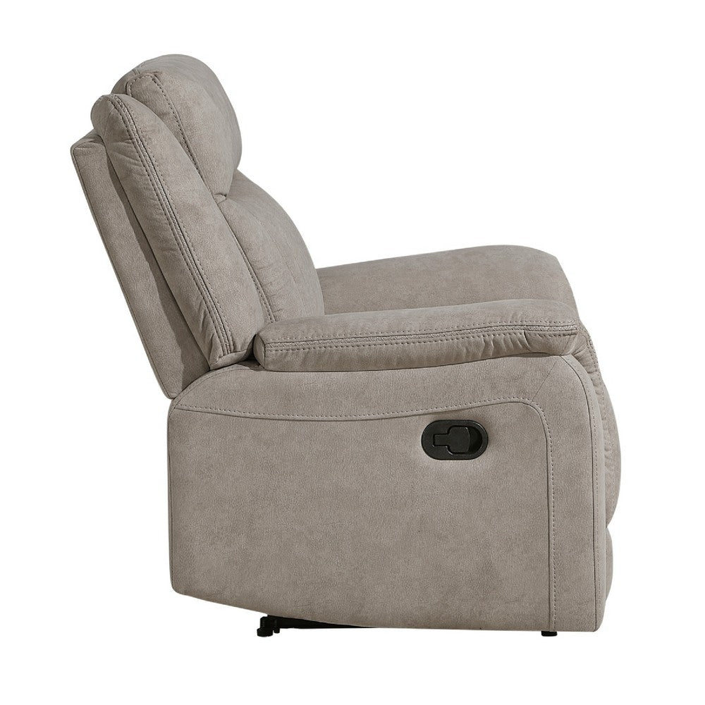 Nez Manual Reclining Chair, Contrast Edges, Dove Gray Microfiber - BM346761