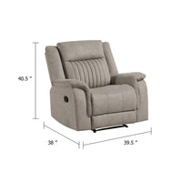 Nez Manual Reclining Chair, Contrast Edges, Dove Gray Microfiber - BM346761