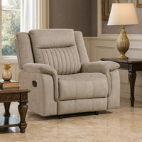 Nez Manual Reclining Chair, Contrast Edges, Dove Gray Microfiber - BM346761