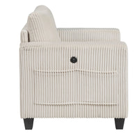 Wely Storage Chair w USB Charging Ports, Beige Corduroy Seat and Back - BM346762