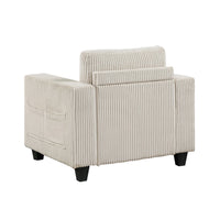 Wely Storage Chair w USB Charging Ports, Beige Corduroy Seat and Back - BM346762