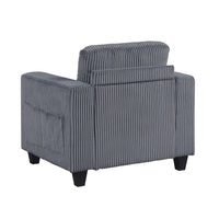 Wely Storage Chair w USB Charging Ports, Dark Gray Corduroy Seat and Back - BM346764