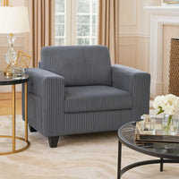 Wely Storage Chair w USB Charging Ports, Dark Gray Corduroy Seat and Back - BM346764