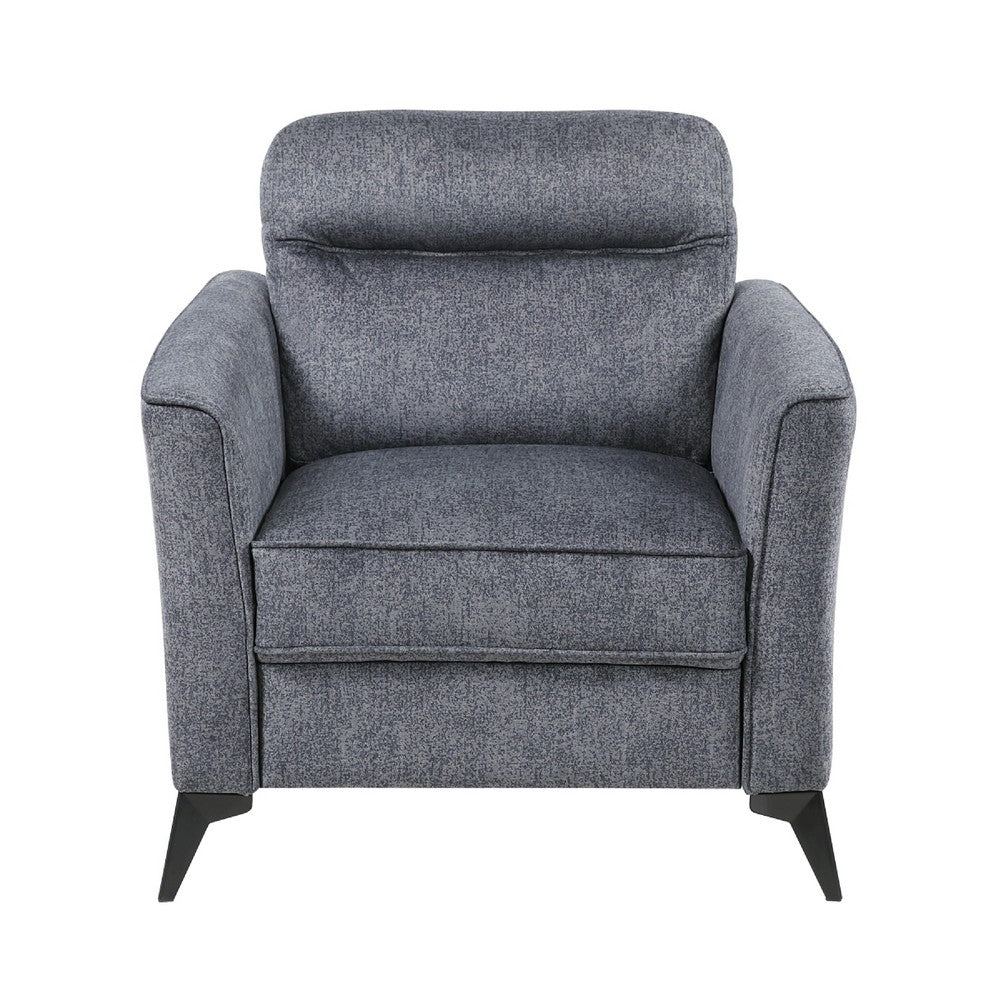 Teli Sofa Chair, Textured Dark Gray Microfiber, Black Metal Legs - BM346766
