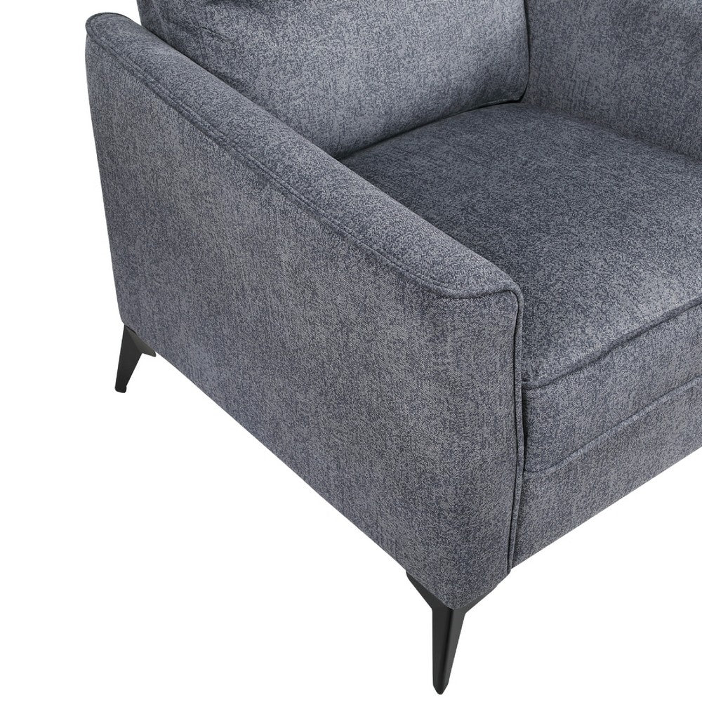 Teli Sofa Chair, Textured Dark Gray Microfiber, Black Metal Legs - BM346766