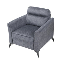 Teli Sofa Chair, Textured Dark Gray Microfiber, Black Metal Legs - BM346766